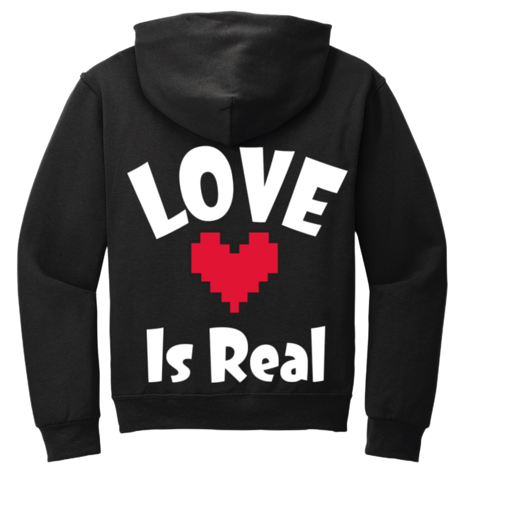 Ninth Cloud “Love Is Real”  Core Fleece Pullover Hooded Sweatshirt
