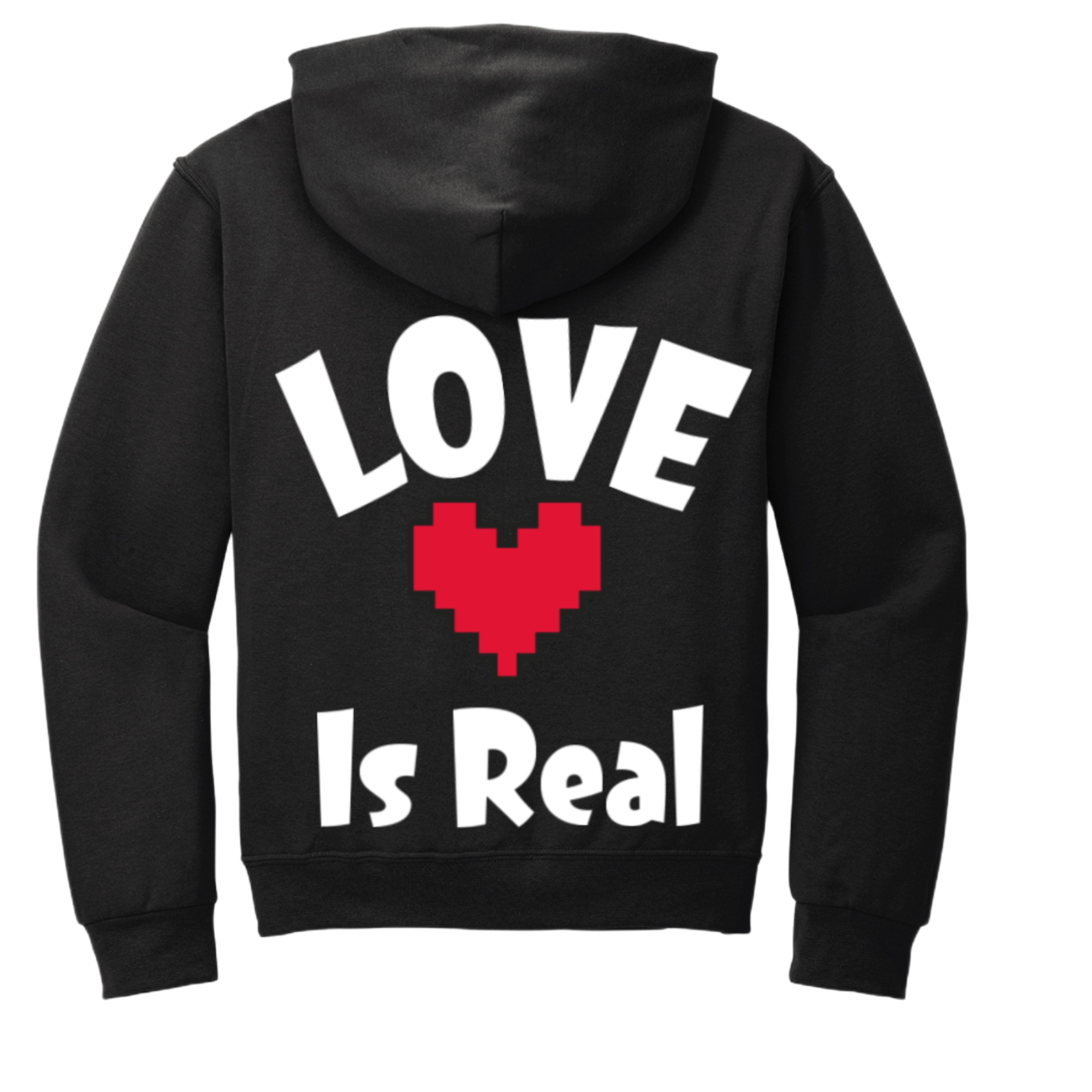 Ninth Cloud™ “Love Is Real”  Core Fleece Pullover Hooded Sweatshirt