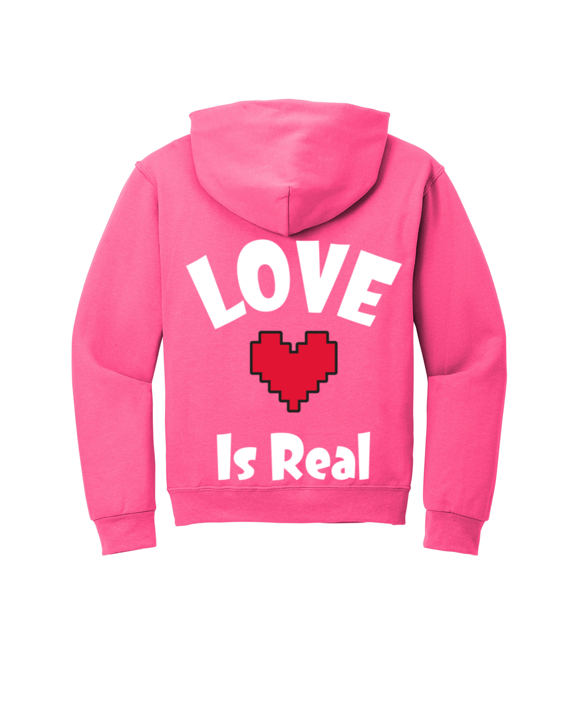 Ninth Cloud™ “Love Is Real”  Core Fleece Pullover Hooded Sweatshirt
